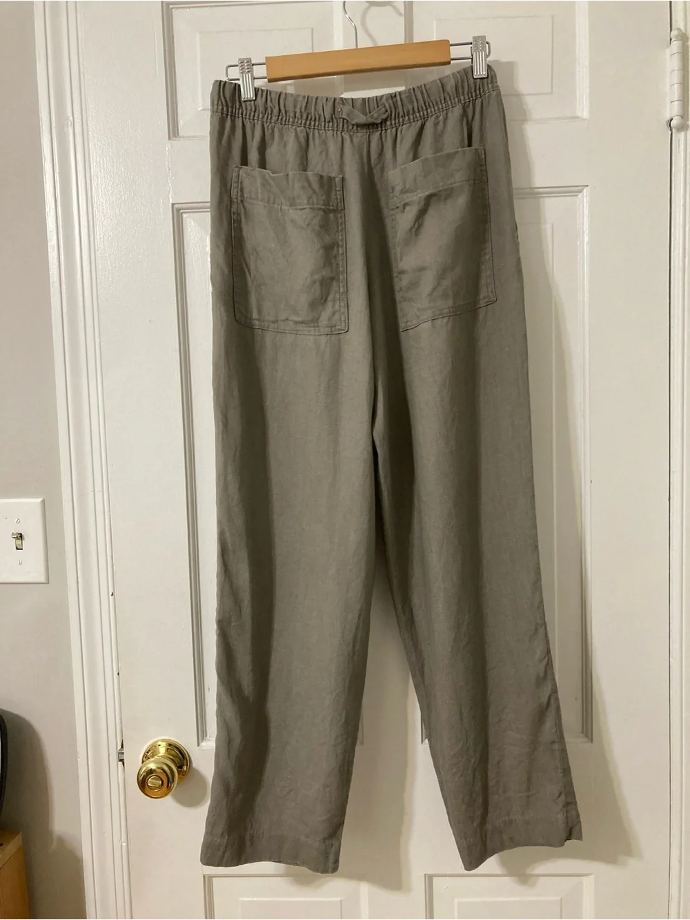 Zara Olive elastic waistband linen Chinos